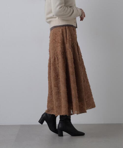 N.(N. Natural Beauty Basic)(エヌエヌナチュラルビューティーベーシック)の「カットジャガードスカート(スカート・レディース・オフホワイト/ブラック/キャメル・FREE)」の19枚目の写真
