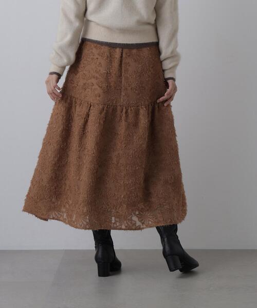 N.(N. Natural Beauty Basic)(エヌエヌナチュラルビューティーベーシック)の「カットジャガードスカート(スカート・レディース・オフホワイト/ブラック/キャメル・FREE)」の20枚目の写真