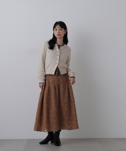 N.(N. Natural Beauty Basic)(エヌエヌナチュラルビューティーベーシック)の「カットジャガードスカート(スカート・レディース・オフホワイト/ブラック/キャメル・FREE)」の9枚目の写真