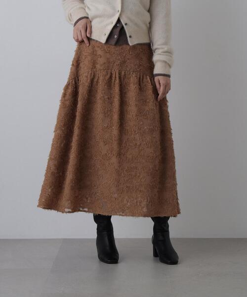 N.(N. Natural Beauty Basic)(エヌエヌナチュラルビューティーベーシック)の「カットジャガードスカート(スカート・レディース・オフホワイト/ブラック/キャメル・FREE)」の10枚目の写真