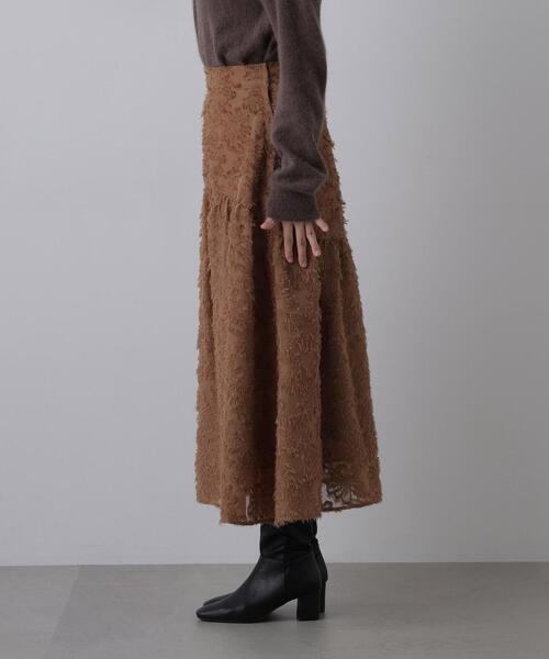 N.(N. Natural Beauty Basic)(エヌエヌナチュラルビューティーベーシック)の「カットジャガードスカート(スカート・レディース・オフホワイト/ブラック/キャメル・FREE)」の11枚目の写真