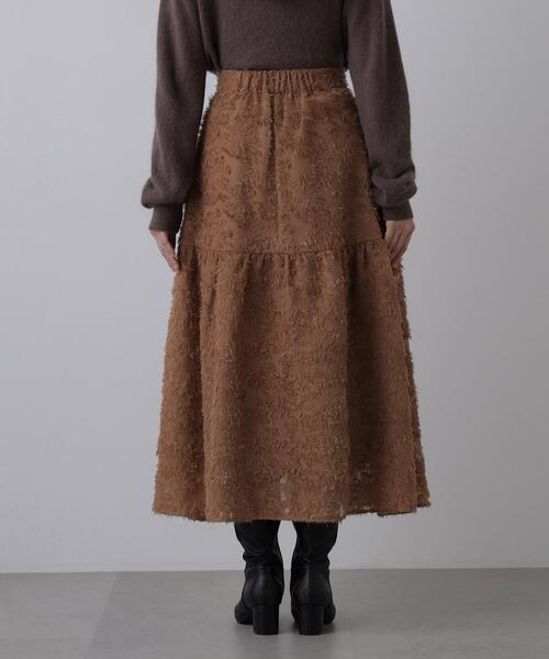 N.(N. Natural Beauty Basic)(エヌエヌナチュラルビューティーベーシック)の「カットジャガードスカート(スカート・レディース・オフホワイト/ブラック/キャメル・FREE)」の12枚目の写真