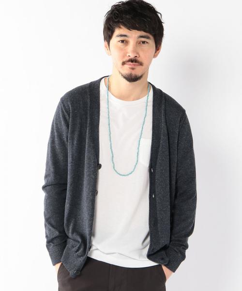 coen（コーエン）の「リネン混ニットカーディガン（カーディガン/ボレロ・メンズ・ブラック/オリーブ・X-LARGE/LARGE/MEDIUM/SMALL）」の2枚目の写真