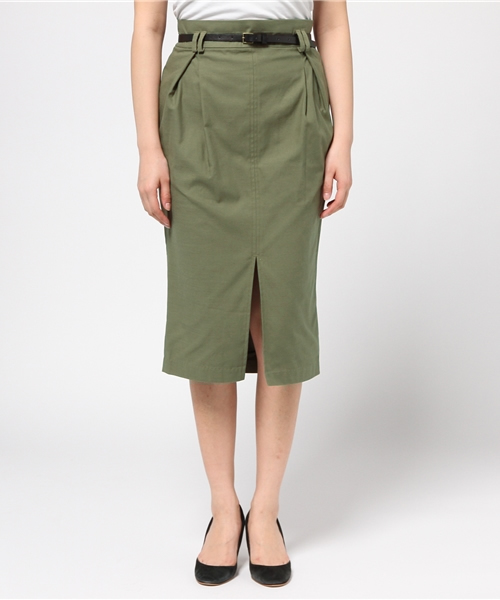 actuel(アクチュエル)の「ベルト付きフロントスリットSK(スカート・レディース・カーキ/サンドベージュ・FREE)」の3枚目の写真