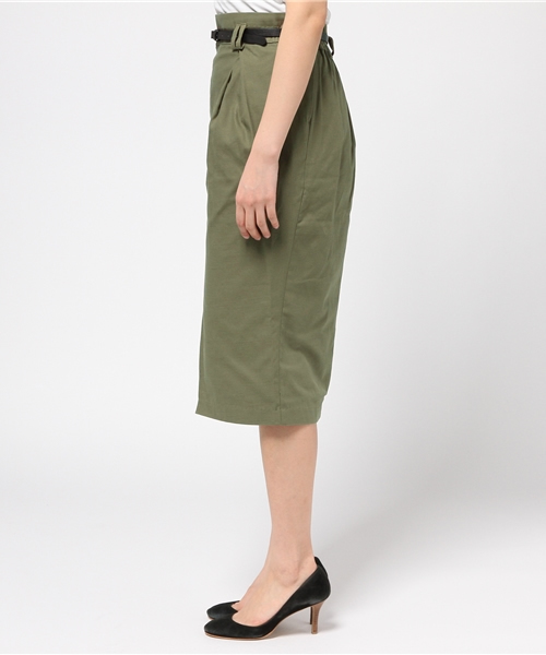 actuel(アクチュエル)の「ベルト付きフロントスリットSK(スカート・レディース・カーキ/サンドベージュ・FREE)」の4枚目の写真