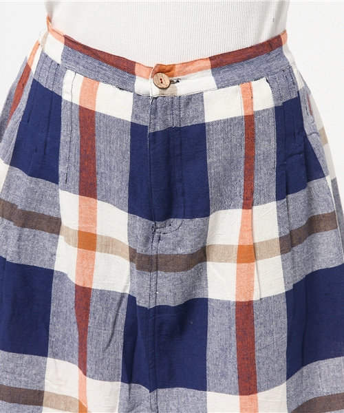 チャイハネ（チャイハネ）の「【チャイハネ】南インド綿 チェック織りガウチョパンツ / スカンツ スカーチョ（その他パンツ・レディース・ホワイト/マルチ/ネイビー・FREE）」の17枚目の写真