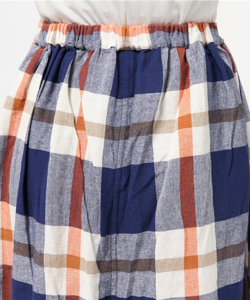 チャイハネ（チャイハネ）の「【チャイハネ】南インド綿 チェック織りガウチョパンツ / スカンツ スカーチョ（その他パンツ・レディース・ホワイト/マルチ/ネイビー・FREE）」の18枚目の写真