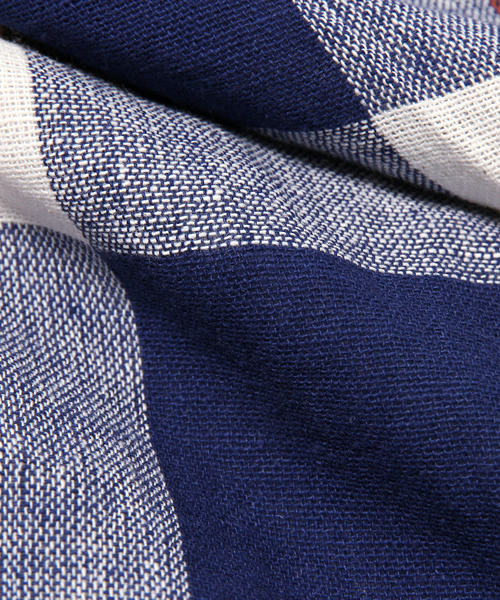 チャイハネ（チャイハネ）の「【チャイハネ】南インド綿 チェック織りガウチョパンツ / スカンツ スカーチョ（その他パンツ・レディース・ホワイト/マルチ/ネイビー・FREE）」の9枚目の写真