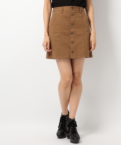 Heather(ヘザー)の「Fボタンダイケイスカート 726909(スカート・レディース・ブルー/ネイビー/キャメル・FREE)」の3枚目の写真