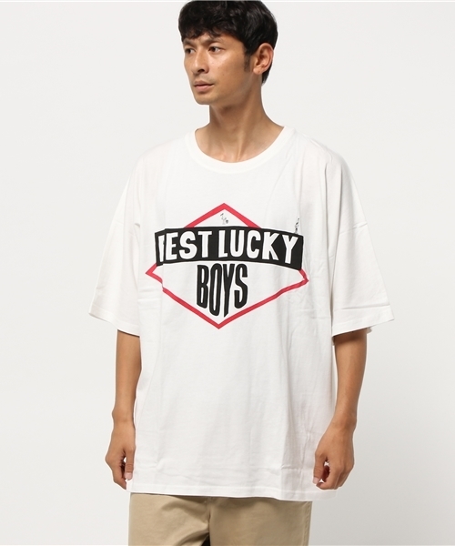 ALDIES（アールディーズ）の「Lucky Boys Big T ラッキーボーイズビッグT（Tシャツ/カットソー・メンズ・グレー/ホワイト/グリーン・FREE）」の11枚目の写真
