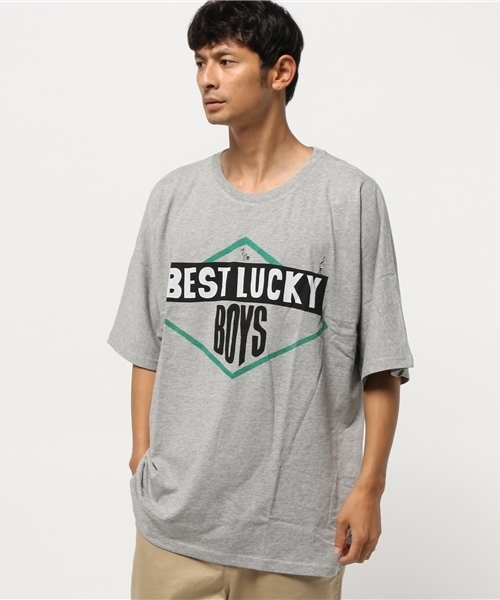 ALDIES（アールディーズ）の「Lucky Boys Big T ラッキーボーイズビッグT（Tシャツ/カットソー・メンズ・グレー/ホワイト/グリーン・FREE）」の12枚目の写真