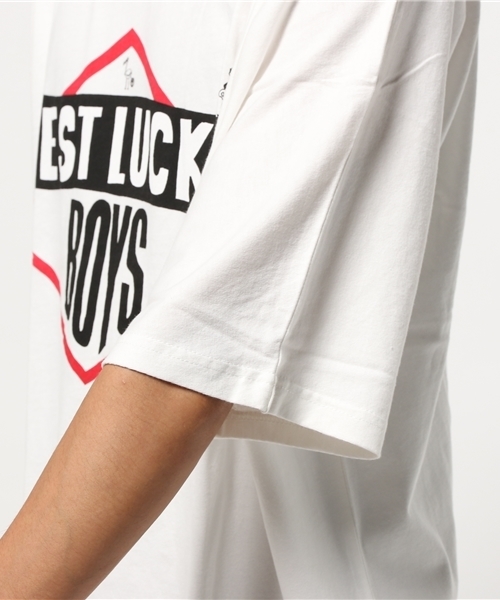 ALDIES（アールディーズ）の「Lucky Boys Big T ラッキーボーイズビッグT（Tシャツ/カットソー・メンズ・グレー/ホワイト/グリーン・FREE）」の9枚目の写真