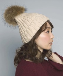 PLAIN CLOTHING | リアルファーポンポンニットキャップ【PLAIN CLOTHING】(ニットキャップ/ビーニー)