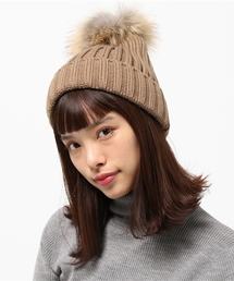 PLAIN CLOTHING | リアルファーポンポンニットキャップ【PLAIN CLOTHING】(ニットキャップ/ビーニー)