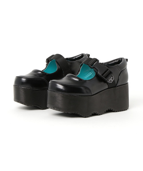 YOSUKE（ヨースケ）の「「YOSUKE/ヨースケ」厚底ストラップスニーカー（スニーカー・レディース・ブルー系その他/ブラック/ホワイト・LL/M/S/L）」の3枚目の写真