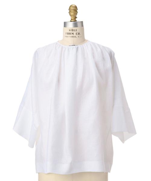 Drawer（ドゥロワー）の「Drawer リネンギャザーブラウス（シャツ