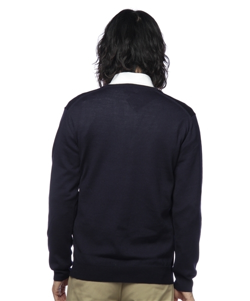 BEAUTY&YOUTH UNITED ARROWS（ビューティーアンドユースユナイテッドアローズ）の「BY 12ゲージ ライン Vネックニット ◆（ニット/セーター・メンズ・ブラック/ネイビー/パープル/グレー・MEDIUM/X-LARGE/SMALL/LARGE）」の9枚目の写真