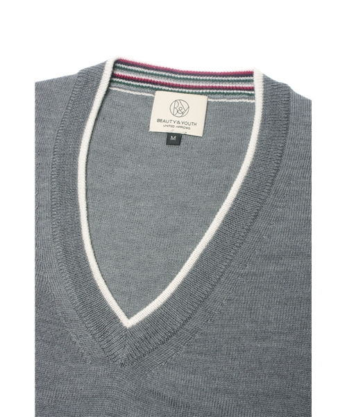 BEAUTY&YOUTH UNITED ARROWS（ビューティーアンドユースユナイテッドアローズ）の「BY 12ゲージ ライン Vネックニット ◆（ニット/セーター・メンズ・ブラック/ネイビー/パープル/グレー・MEDIUM/X-LARGE/SMALL/LARGE）」の11枚目の写真