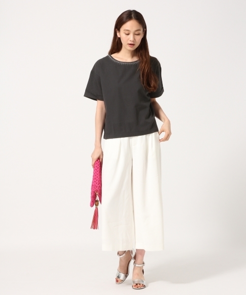 GLOBAL WORK（グローバルワーク）の「ビジューTブラウス半袖/742152（シャツ/ブラウス・レディース・その他3/ネイビー/ホワイト・LARGE/MEDIUM）」の5枚目の写真