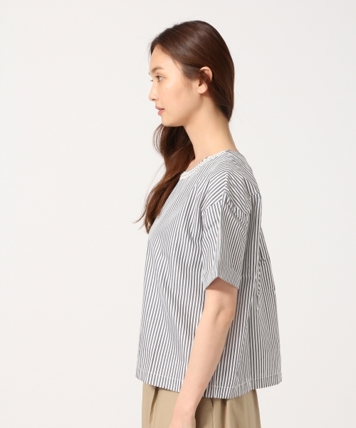 GLOBAL WORK（グローバルワーク）の「ビジューTブラウス半袖/742152（シャツ/ブラウス・レディース・その他3/ネイビー/ホワイト・LARGE/MEDIUM）」の7枚目の写真