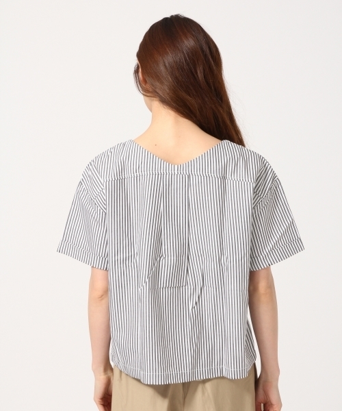 GLOBAL WORK（グローバルワーク）の「ビジューTブラウス半袖/742152（シャツ/ブラウス・レディース・その他3/ネイビー/ホワイト・LARGE/MEDIUM）」の8枚目の写真