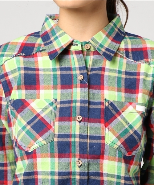 rip curl（リップカール）の「L/Sｼｬﾂ（シャツ/ブラウス・レディース・ネイビー/ピンク・MEDIUM）」の8枚目の写真