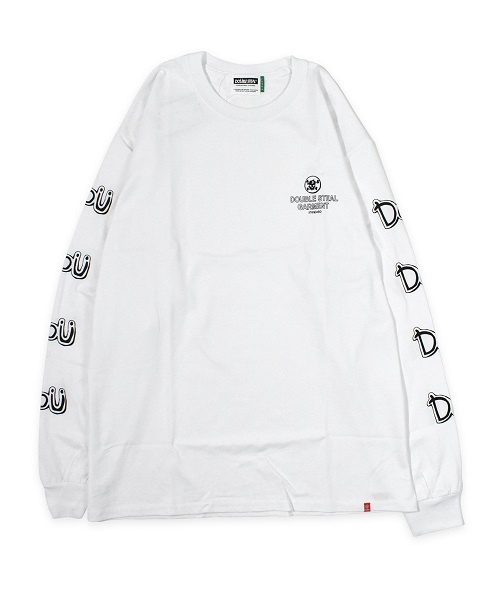 DOUBLE STEAL（ダブルスティール）の「Arm Print DOU 長袖Ｔシャツ（Tシャツ/カットソー・メンズ・ブラック/ホワイト×ブラック/ホワイト×ピンク/ライトピンク・MEDIUM/LARGE/X-LARGE）」の2枚目の写真