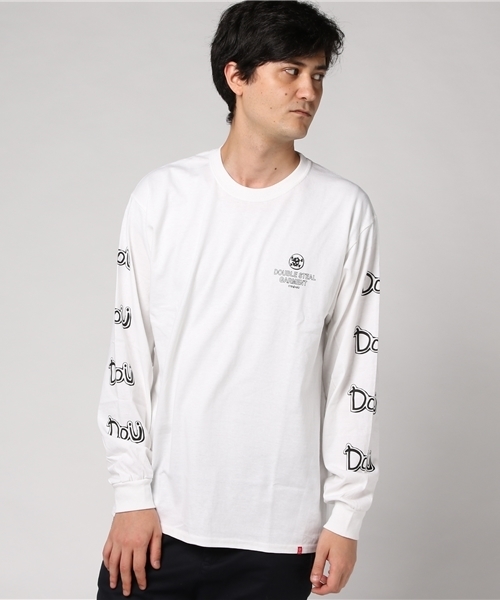DOUBLE STEAL（ダブルスティール）の「Arm Print DOU 長袖Ｔシャツ（Tシャツ/カットソー・メンズ・ブラック/ホワイト×ブラック/ホワイト×ピンク/ライトピンク・MEDIUM/LARGE/X-LARGE）」の15枚目の写真