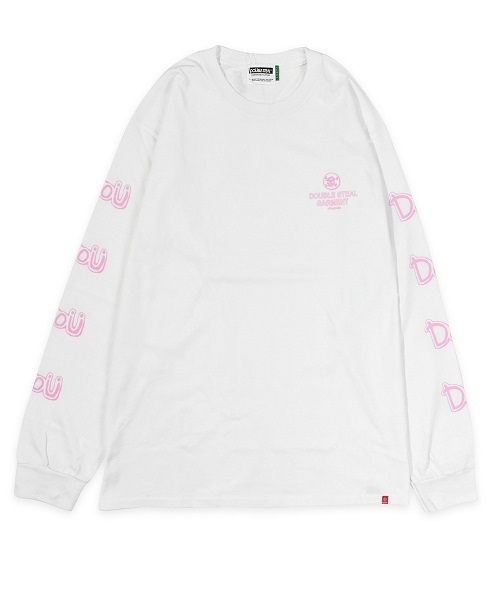 DOUBLE STEAL（ダブルスティール）の「Arm Print DOU 長袖Ｔシャツ（Tシャツ/カットソー・メンズ・ブラック/ホワイト×ブラック/ホワイト×ピンク/ライトピンク・MEDIUM/LARGE/X-LARGE）」の14枚目の写真