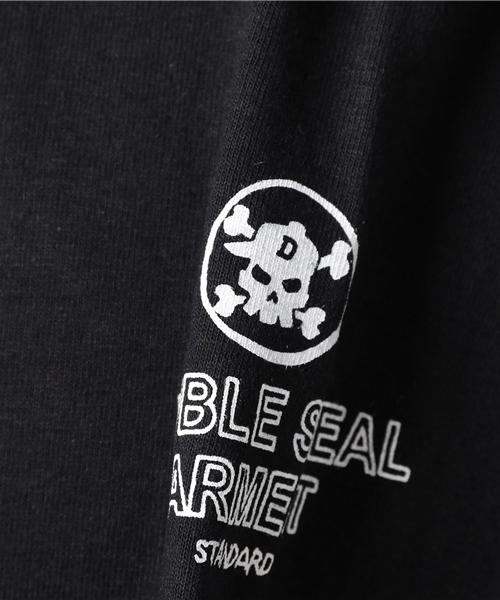 DOUBLE STEAL（ダブルスティール）の「Arm Print DOU 長袖Ｔシャツ（Tシャツ/カットソー・メンズ・ブラック/ホワイト×ブラック/ホワイト×ピンク/ライトピンク・MEDIUM/LARGE/X-LARGE）」の6枚目の写真