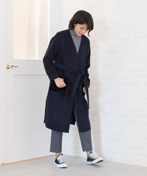 NATURAL BEAUTY BASIC（ナチュラルビューティーベーシック）の「2/60サキソニーパンツ（その他パンツ・レディース・ブラック/グレー系その他/グレー・SMALL/MEDIUM/LARGE/X-SMALL）」の12枚目の写真