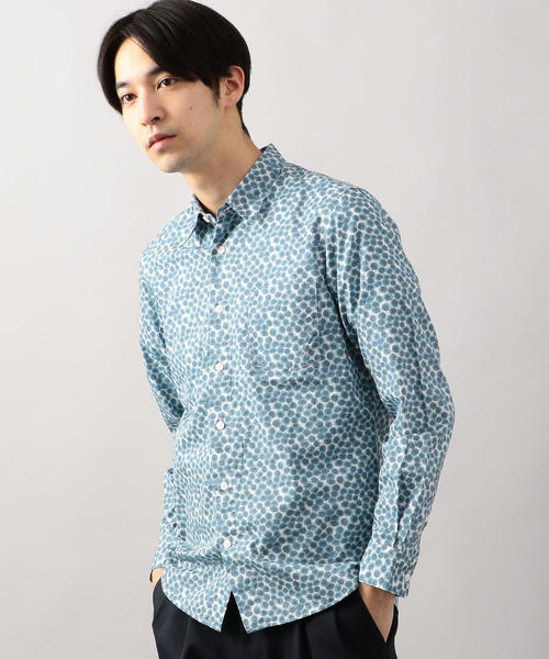 green label relaxing（グリーンレーベルリラクシング）の「CM リバティー ナローレギュラー シャツ ◆（シャツ/ブラウス・メンズ・グレー/ベージュ/ライトピンク/オリーブ/ネイビー・L/M/S）」の2枚目の写真