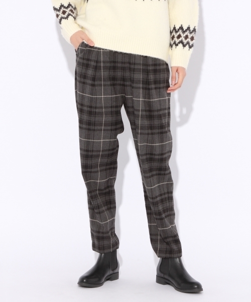 niko and...（ニコアンド）の「TRPUチェックテーパーパンツ（その他パンツ・レディース・グレー/アイボリー/チャコール・3/4）」の3枚目の写真