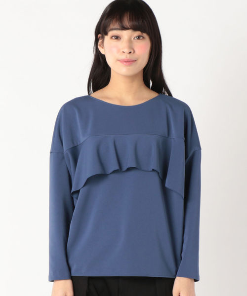 SHIPS(シップス)の「フリルドルマンプルオーバー(Tシャツ/カットソー・レディース・オフホワイト/ブルー・ONE SIZE)」の3枚目の写真