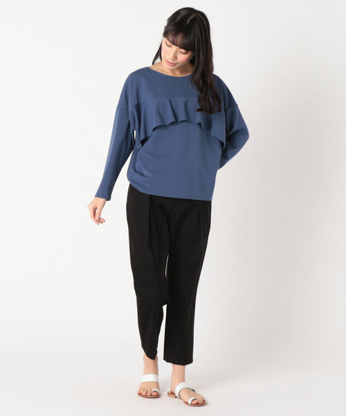 SHIPS(シップス)の「フリルドルマンプルオーバー(Tシャツ/カットソー・レディース・オフホワイト/ブルー・ONE SIZE)」の6枚目の写真