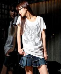 HYSTERIC GLAMOUR | HYSTERIC BEAR ホットフィットスタッズ付ビッグT-SH(Tシャツ/カットソー)