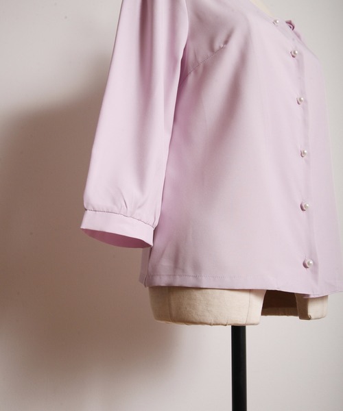 tocco 肩リボン付きハートネックブラウス 肩リボンつきハートネックブラウス（シャツ/ブラウス）｜tocco closet