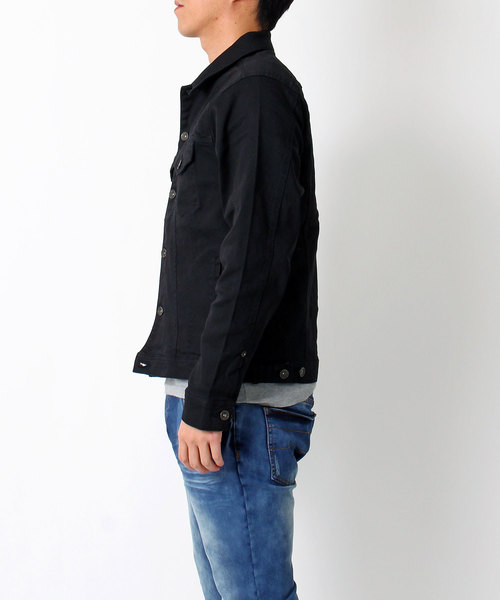 TopIsm（トップイズム）の「ストレッチ コットンツイル トラッカージャケット（デニムジャケット・メンズ・ブラック/カーキ/グレー/ホワイト/ベージュ・L/LL/M）」の7枚目の写真