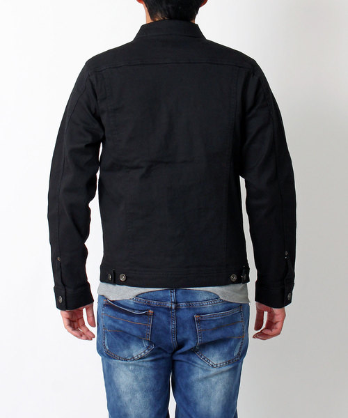 TopIsm（トップイズム）の「ストレッチ コットンツイル トラッカージャケット（デニムジャケット・メンズ・ブラック/カーキ/グレー/ホワイト/ベージュ・L/LL/M）」の8枚目の写真