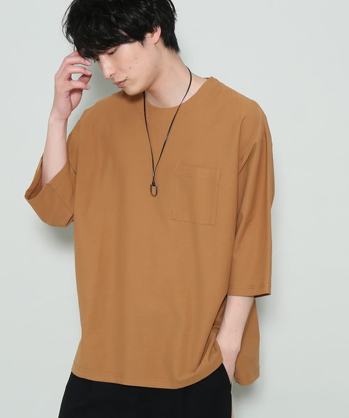 JUNRED（ジュンレッド）の「シャインカットツイルカットソー（Tシャツ/カットソー・メンズ・ホワイト/キャメル/グリーン/ネイビー・L/M/LL）」の4枚目の写真