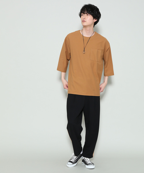 JUNRED（ジュンレッド）の「シャインカットツイルカットソー（Tシャツ/カットソー・メンズ・ホワイト/キャメル/グリーン/ネイビー・L/M/LL）」の8枚目の写真