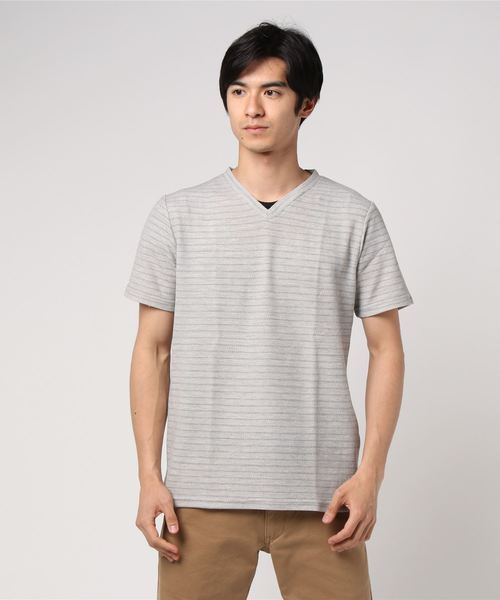 エムエフエディトリアルメンズ/m.f.editorial:MEN カノコボーダーフェイク半袖Tシャツ エムエフエディトリアルメンズ/m.f.editorial:MEN カノコボーダーフェイク半袖Tシャツ