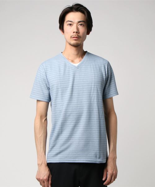 エムエフエディトリアルメンズ/m.f.editorial:MEN カノコボーダーフェイク半袖Tシャツ エムエフエディトリアルメンズ/m.f.editorial:MEN カノコボーダーフェイク半袖Tシャツ