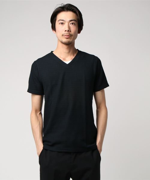 エムエフエディトリアルメンズ/m.f.editorial:MEN カノコボーダーフェイク半袖Tシャツ エムエフエディトリアルメンズ/m.f.editorial:MEN カノコボーダーフェイク半袖Tシャツ