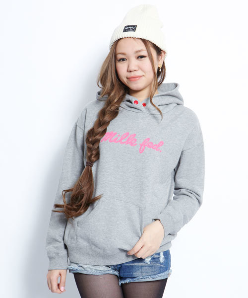 MILKFED.（ミルクフェド）の「SWEAT BIG HOODY "ICING"（パーカー・レディース・アッシュ/ネイビー/イエロー/レッド・SMALL/MEDIUM）」の5枚目の写真