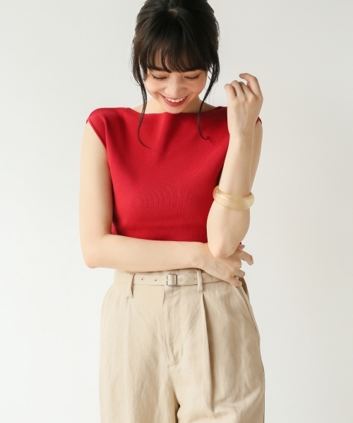 A part by（アパートバイ）の「14GCoMoボートネックNS  797833（ニット/セーター・レディース・ホワイト/ブラック/レッド/ライトグリーン/ホワイト系その他・MEDIUM/LARGE）」の5枚目の写真