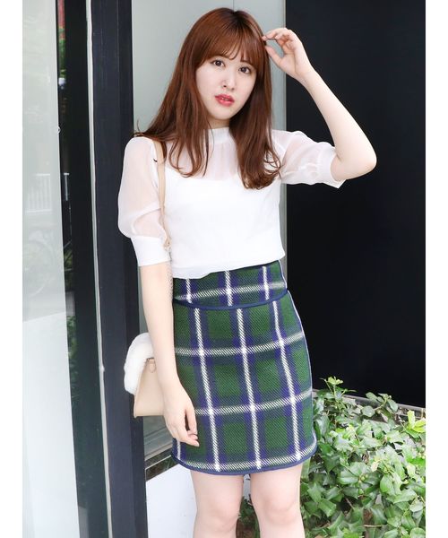 dazzlin（ダズリン）の「レトロカラーチェックミニスカート（スカート・レディース・イエロー/グリーン/ネイビー・SMALL/MEDIUM）」の13枚目の写真