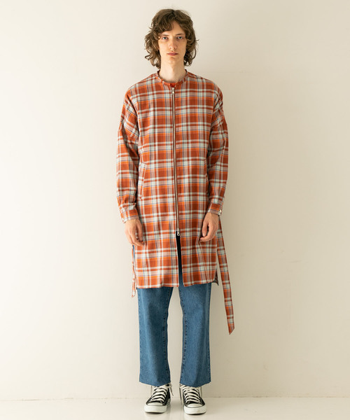Name. / コート/O/コットン/ORN/チェック/NMC0-17AW-004 Name.（ネーム）の「【Name.】ドビーチェックジップコート / NMCO-17AW