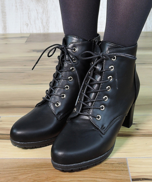minia（ミニア）の「レースアップショートブーツ [ minia ]（ブーツ・レディース・ブラック/ブラック系その他/グレー/ブラウン/ダークブラウン/ブラック系その他2・S/M/L/LL）」の7枚目の写真