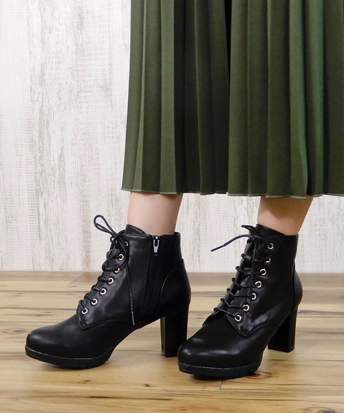 minia（ミニア）の「レースアップショートブーツ [ minia ]（ブーツ・レディース・ブラック/ブラック系その他/グレー/ブラウン/ダークブラウン/ブラック系その他2・S/M/L/LL）」の14枚目の写真